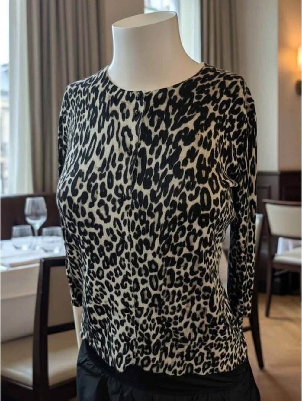 Cable & Gauge Leopard Print Cardigan
